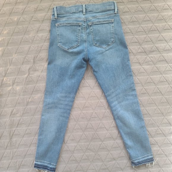 LOFT Modern Skinny Jeans Women’s Size 0 Velvet Side Stripe Raw Edge Hem - Picture 5 of 5